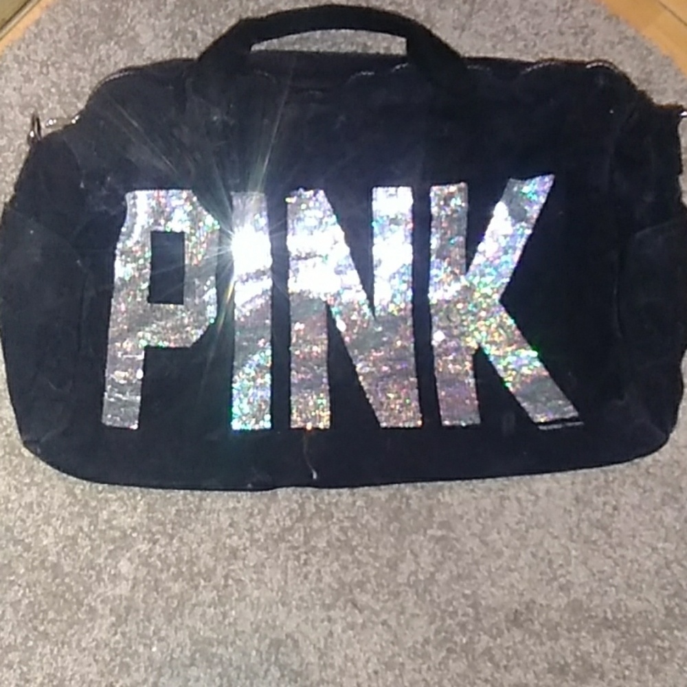 Pink duffle bag